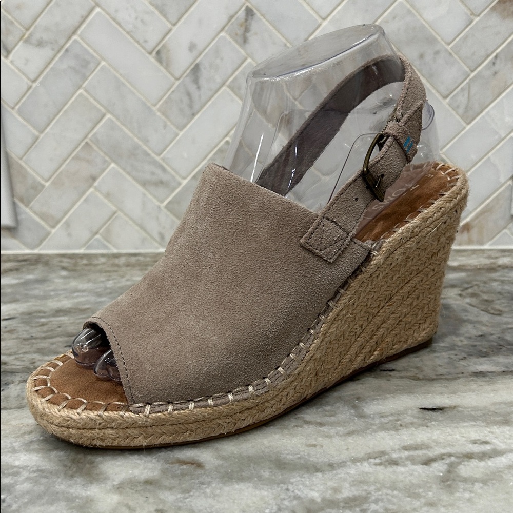 Toms Tan Espadrille Wedges